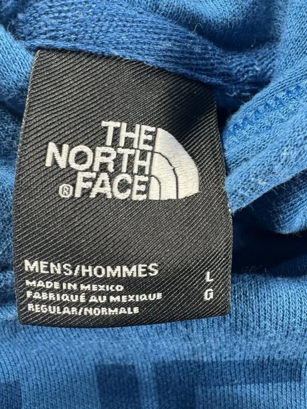 The North Face Mens L Blue Half Dome Big Logo Pullover Sweatshirt Hoodie